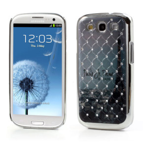 Луксозен твърд предпазен гръб за Samsung Galaxy S3 I9300 / Galaxy S3 Neo I9301 Paris Je Time с камъни